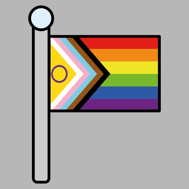 Inclusive Progress Pride flag pole