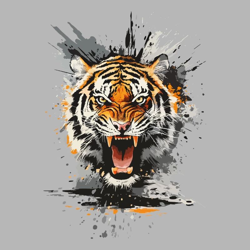 Tiger Head Predator Nature Wilderness Splash