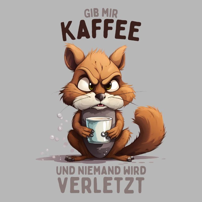 Wütendes Eichhörnchen mit Kaffee