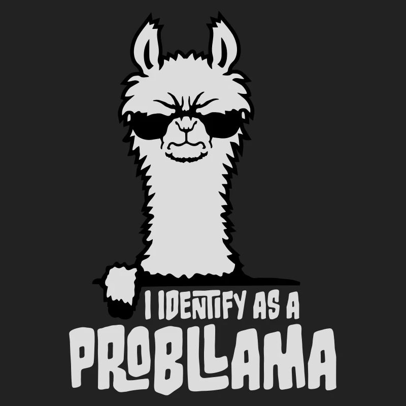 I Identify As A Probllama Cool Lama Problem Spruch
