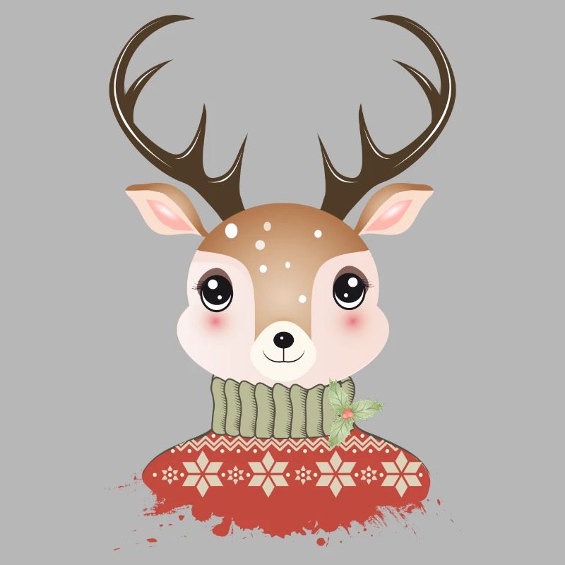 niedlicher schicker Hirsch mit Weihnachtspullover