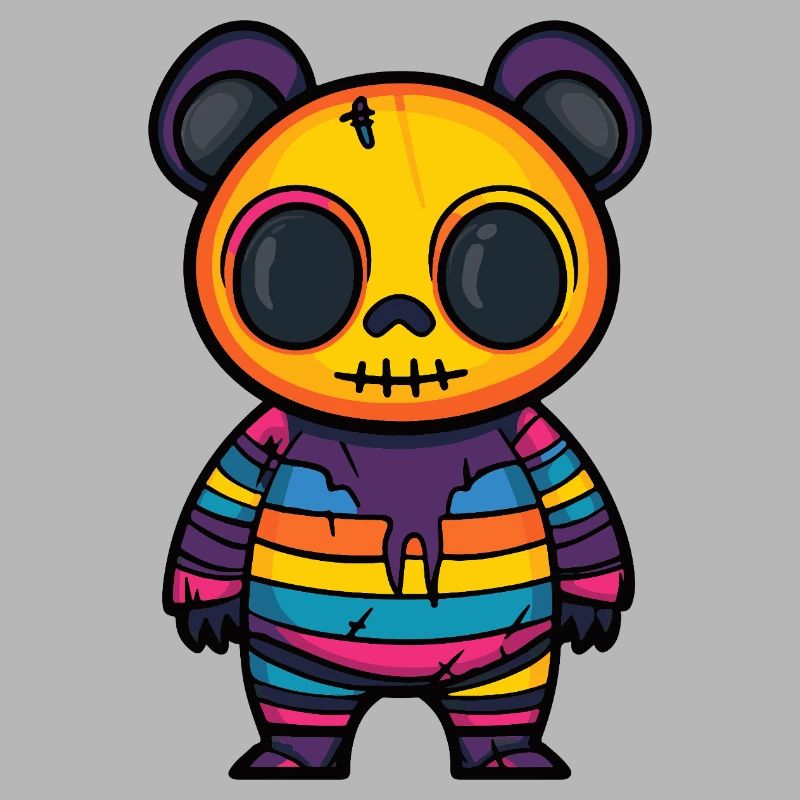 Panda Halloween Comic Funny