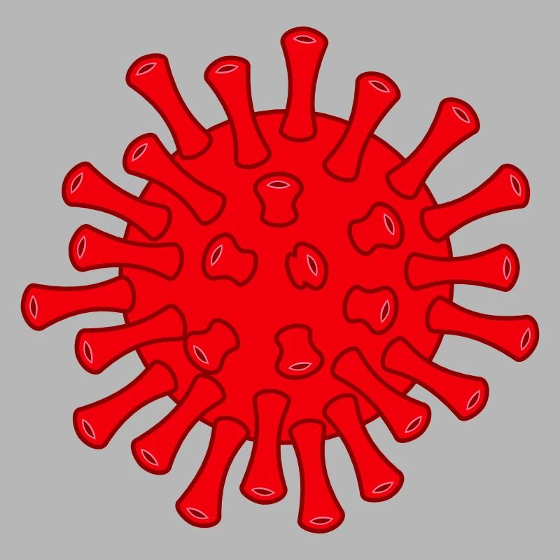 Red Covid molecule illustration