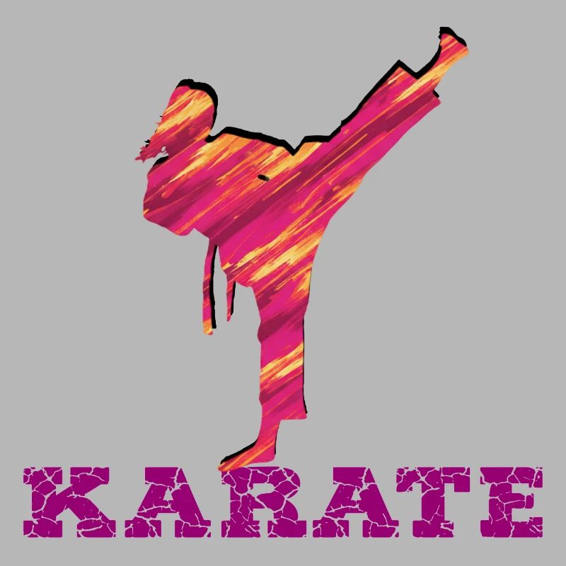 Karate Silhouette Farbexplosion