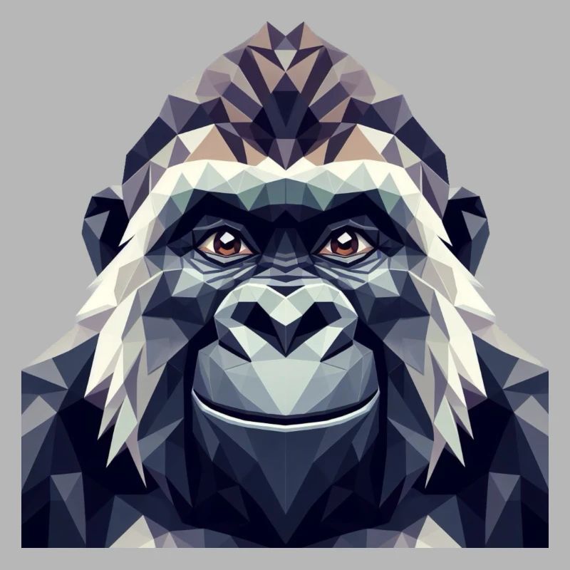 Ein Affe im Polygon-Stil