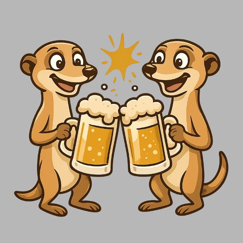 Fröhliche Ottern mit Bier