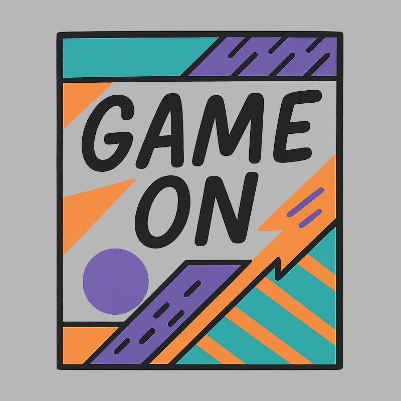 Neon Game On Design mit Retro-Elementen
