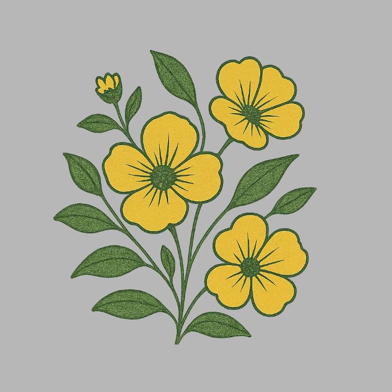 Branche de fleur jaune