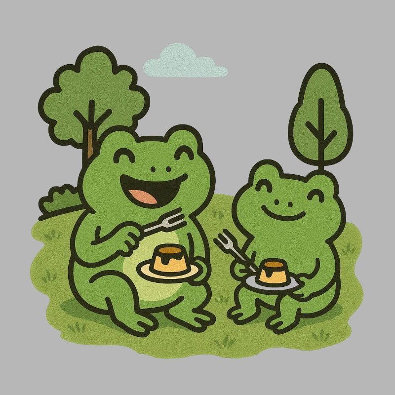 Eating pudding with a fork - frogs