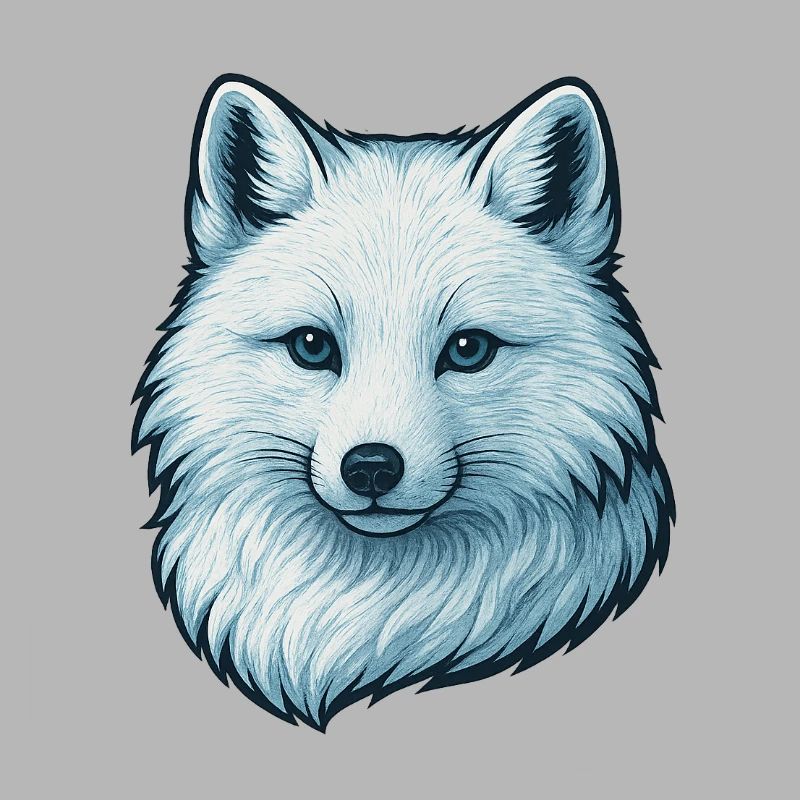 Blue wolf face illustration