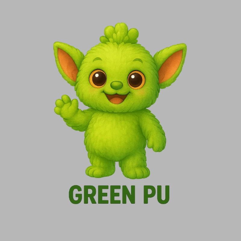 Mascotte de créature Pu verte