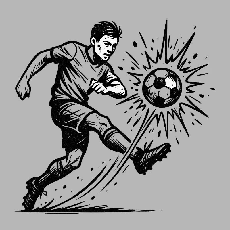 Exploding Soccer Shot Illustration