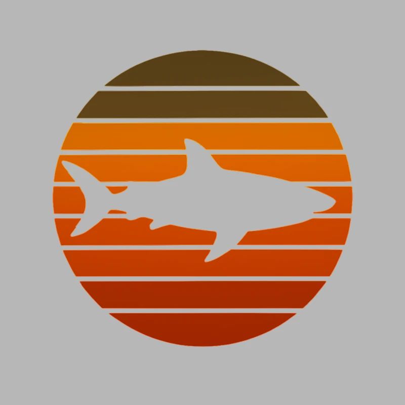 Sunset Shark Silhouette