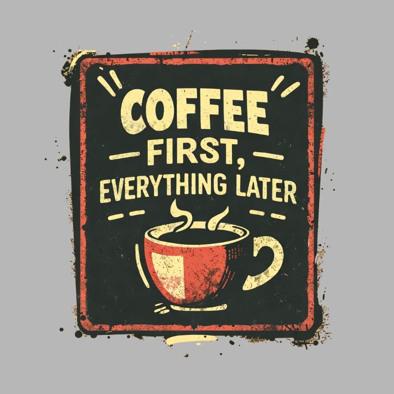 Coffee First, Everything Later Kaffe Spruch Lustig