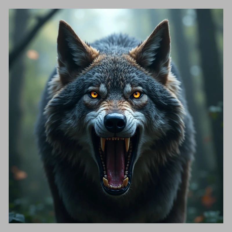 Aggressiver Wolf