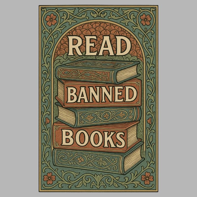 Lesen Sie verbotene Bücher Vintage Stack