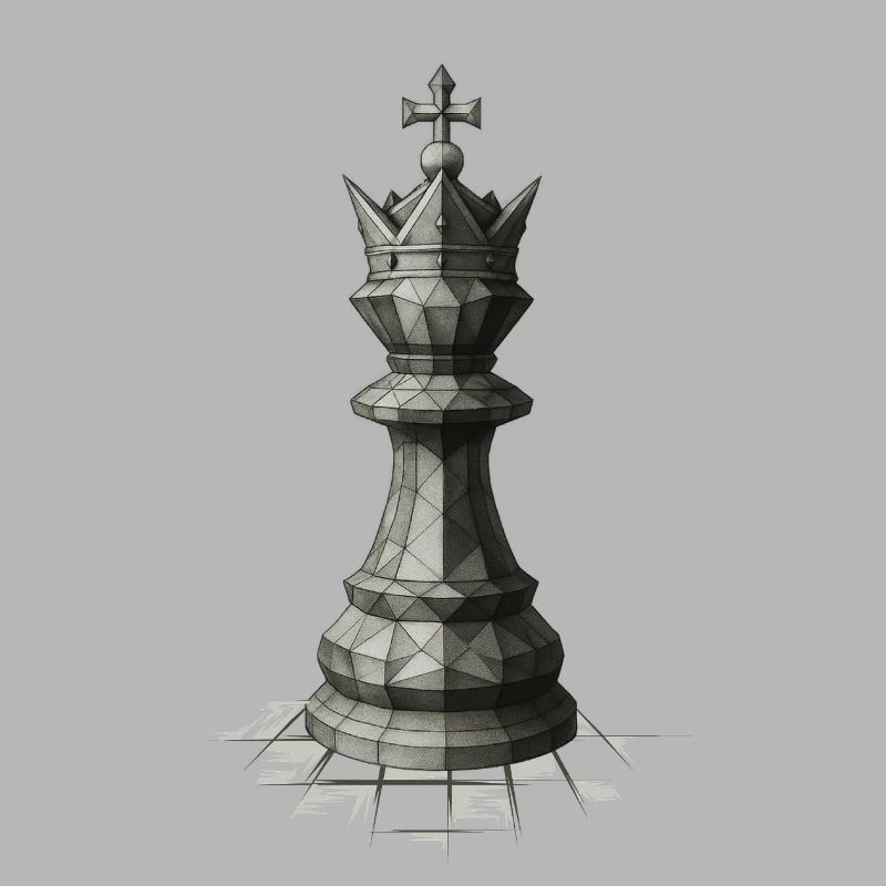 Chess King on Board – Dark Strategy Illustrations