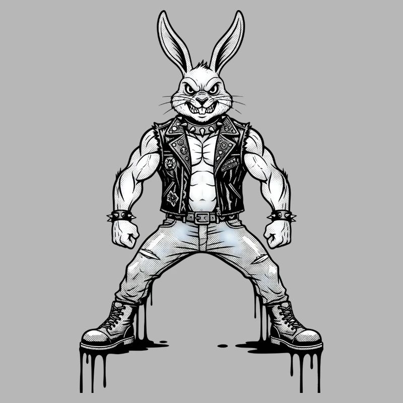 Heavy Metal Easter Bunny Rocker Easter Hardcore Bunny