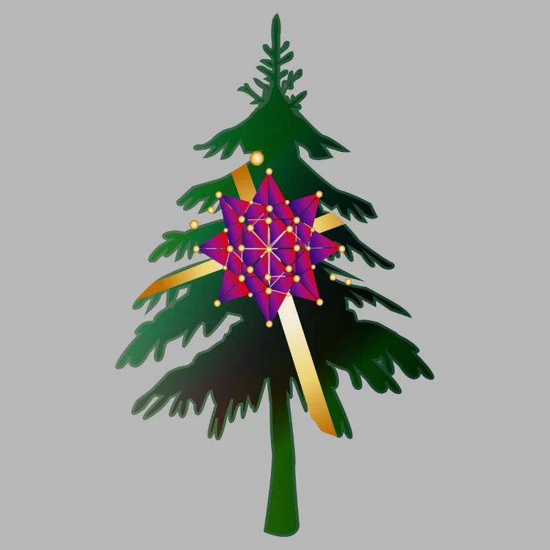 Christbaum oder Weihnachtsbaum & Geschenkschleife