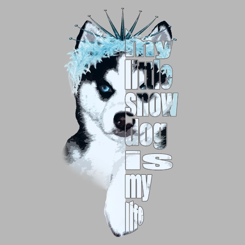 Eisbedeckter Husky mit Spruch