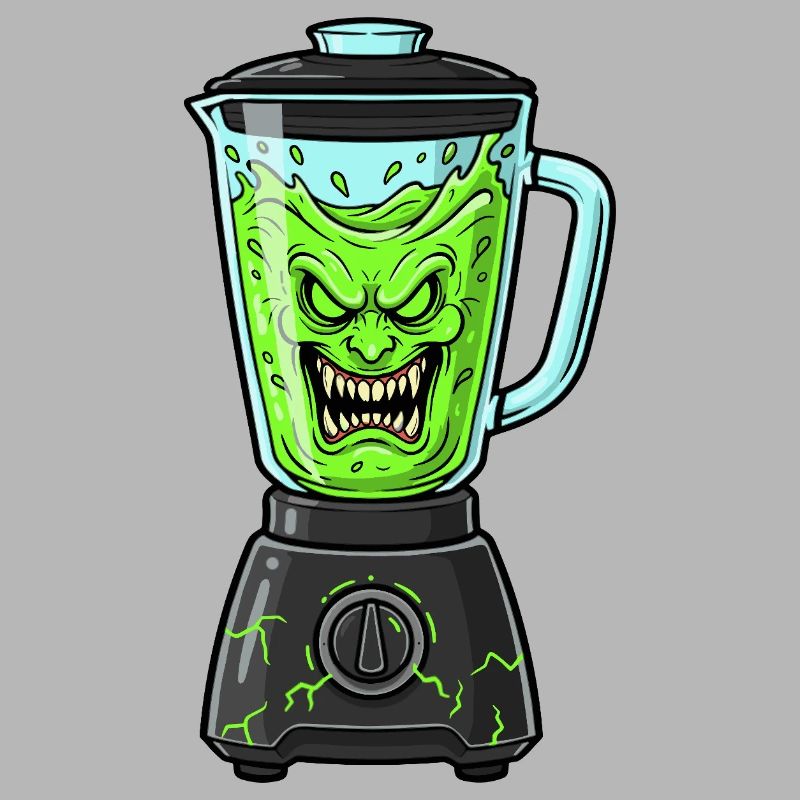 Green Monster Face Slime Blender