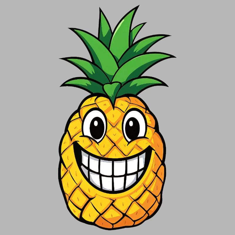 Cute Pineapple Cartoon Summer Fruit Caribbean Comic