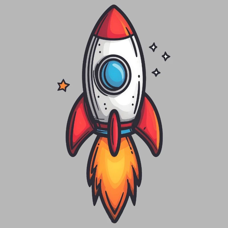 Cartoon Rocket Fire Flight