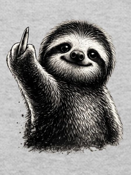 Freches Faultier Mittelfinger