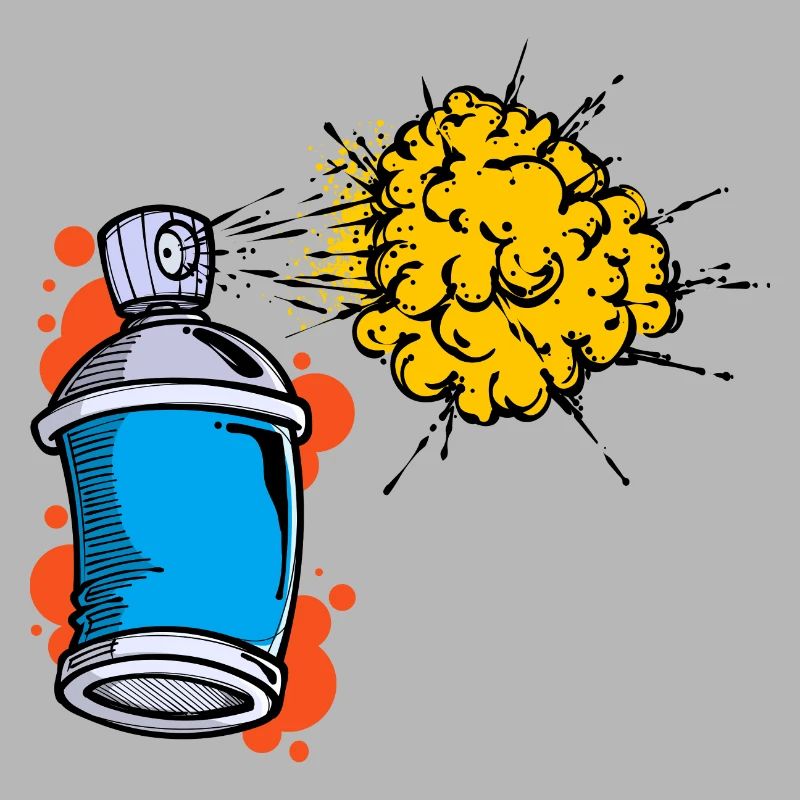 Drawing Illustration Graffiti Spray Can Sprayer
