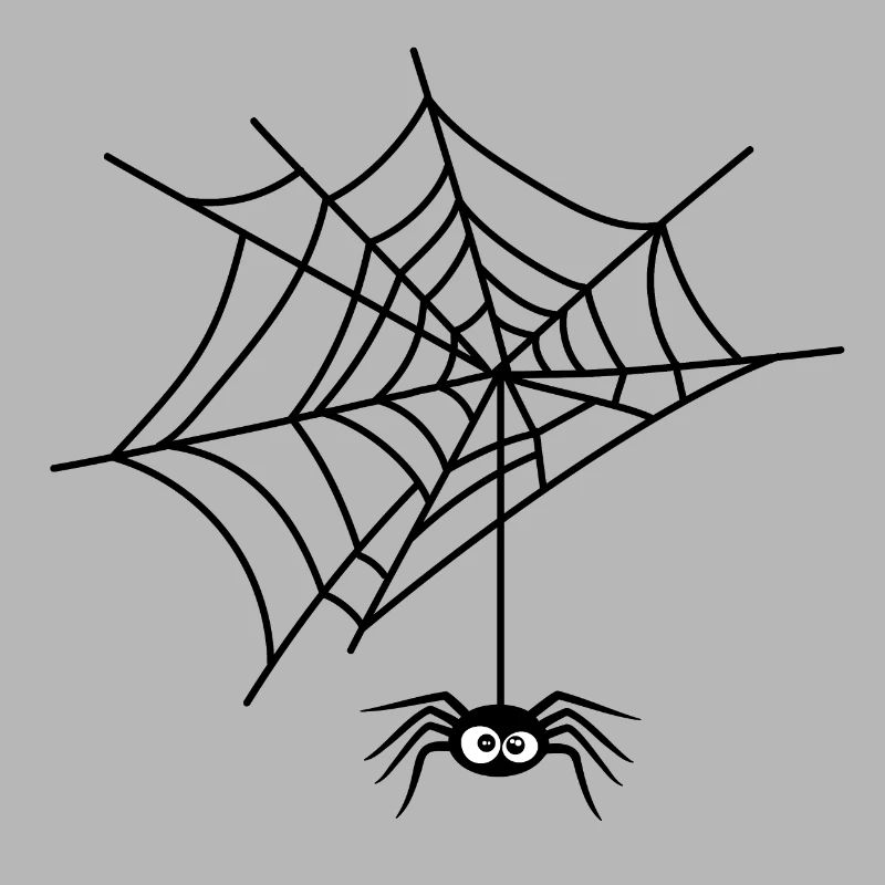 Halloween funny spider hanging from its web