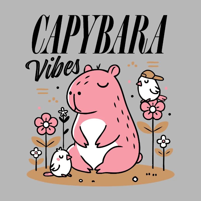 Entspanntes Capybara mit Freunden