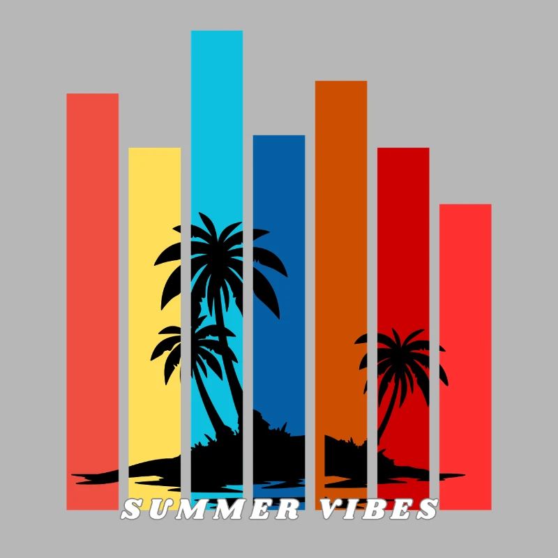 Tropical Summer Sunset Palm Trees Design
