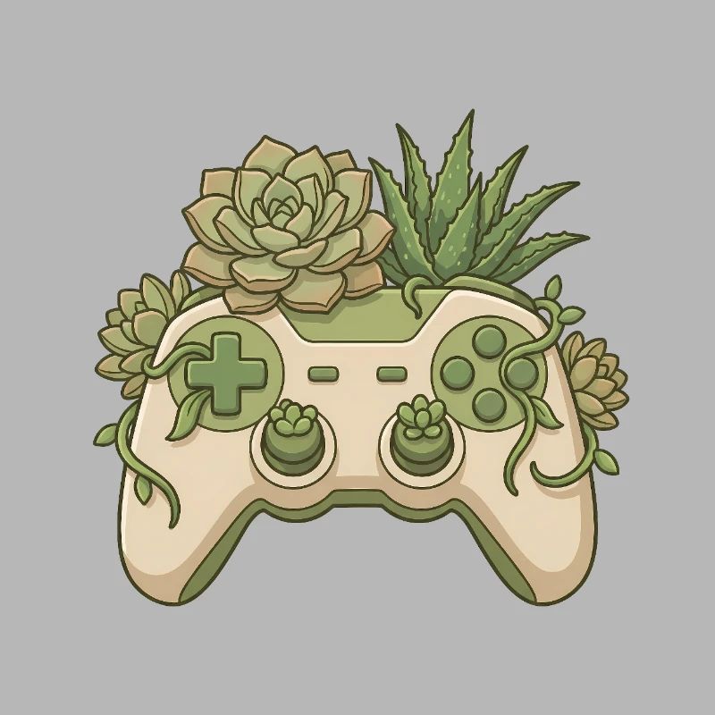 Succulent Controller - Cute Gaming Sticker