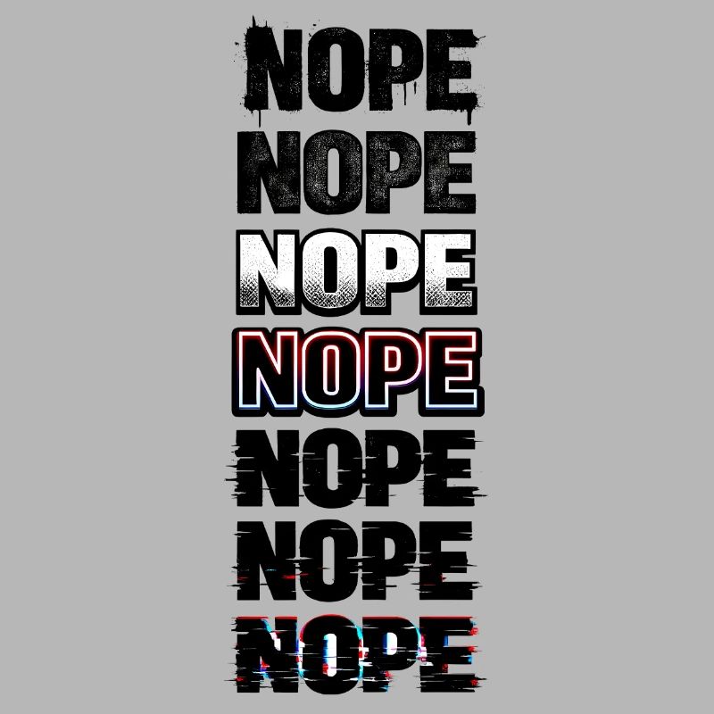 Nein, Neon-Glitch-Textstack