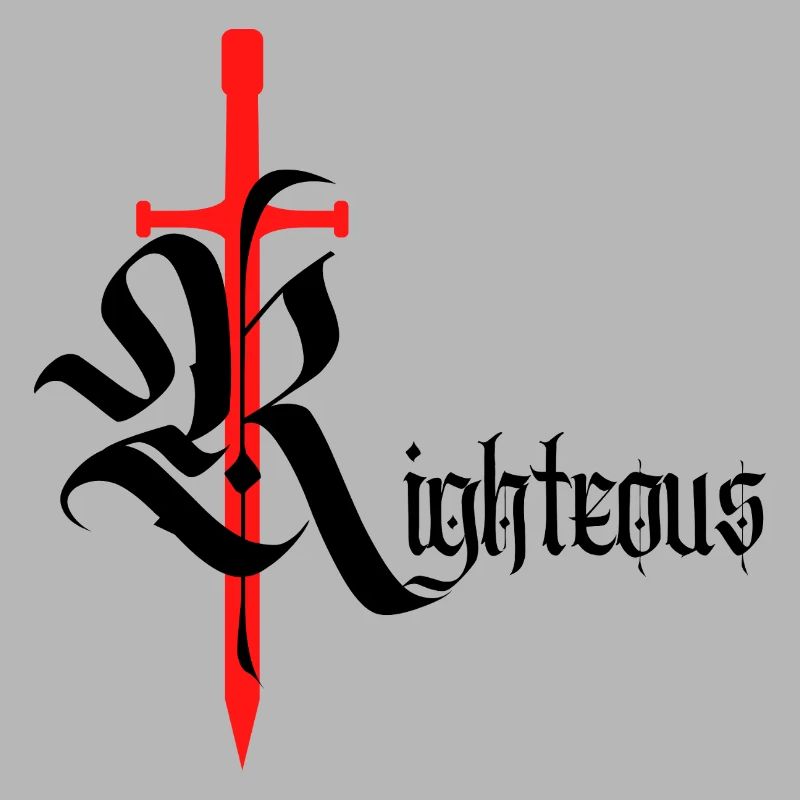 Conception gothique vertueuse avec épée avec texte noir