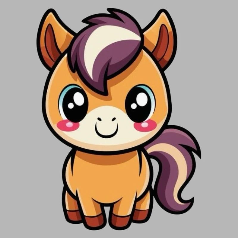Cute chibi bangs with purple mane