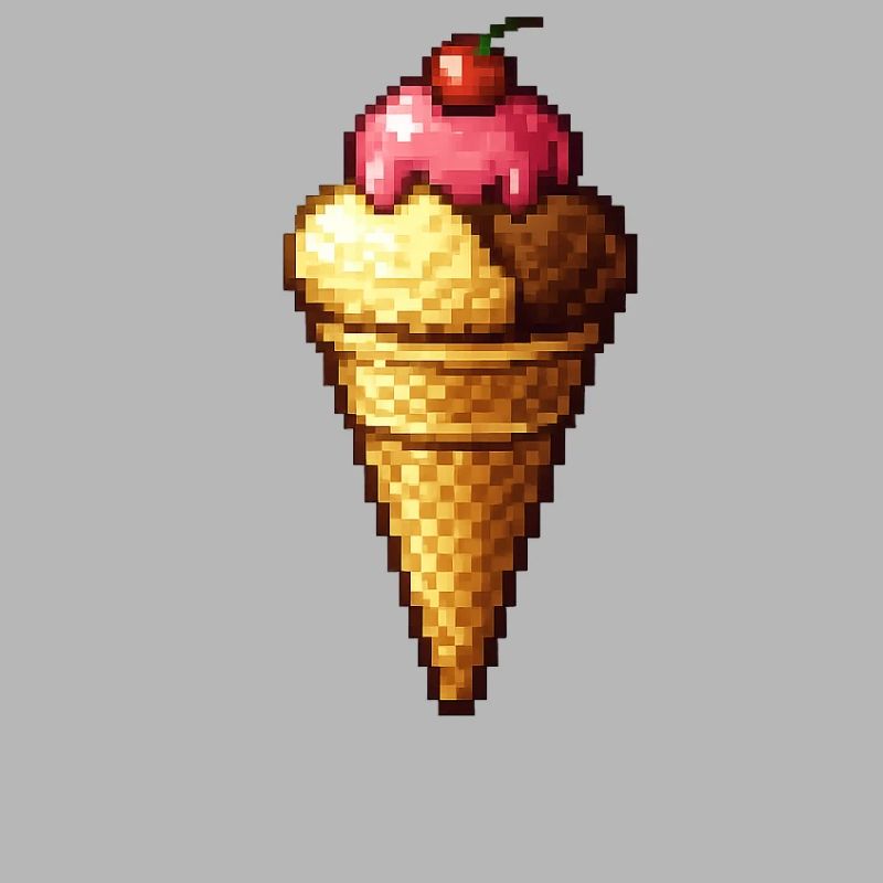 Retro Pixel Eiscreme Cone