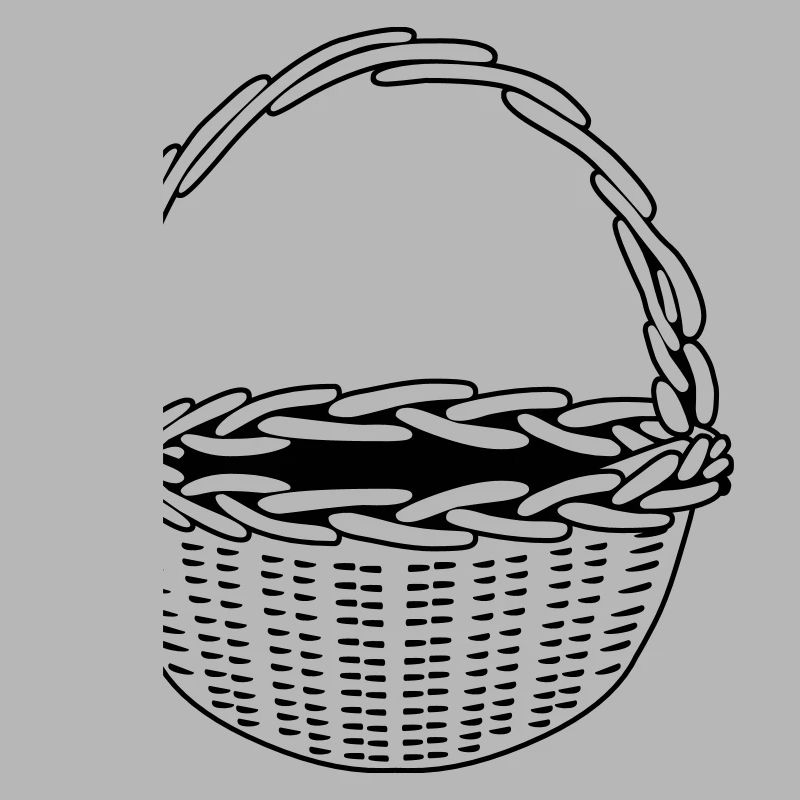 Korb - schwarz-weiß - einfärbbar
