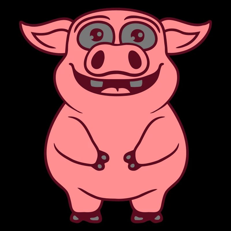 Drôle de petit cochon heureux