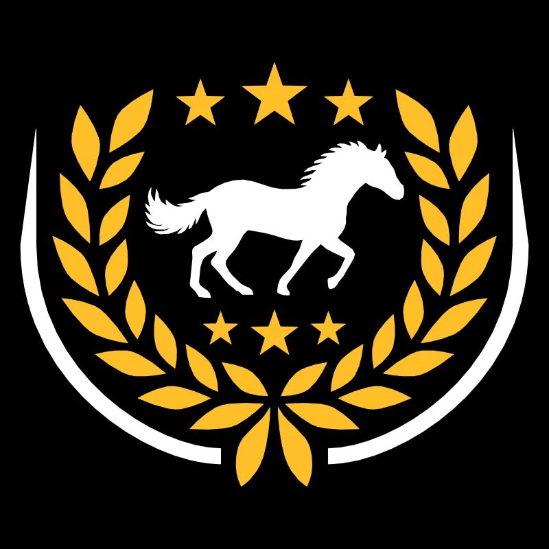 Lorbeerkranz Pferd Sterne Wappen