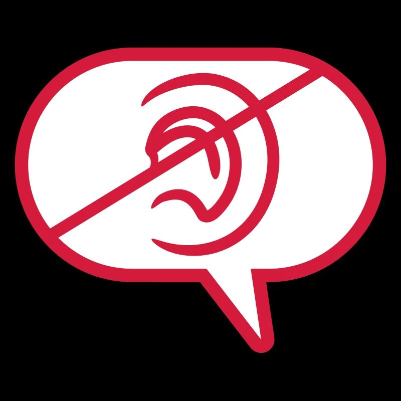 Nicht hören Symbol Sprechblase