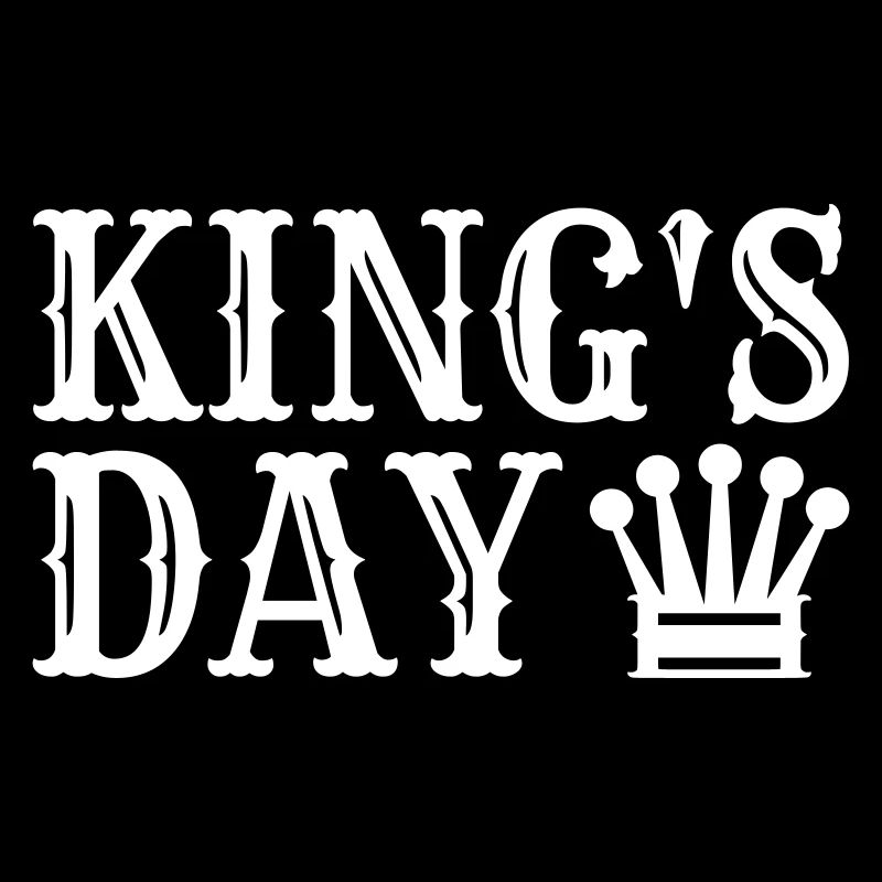 Kings Day saying with crown