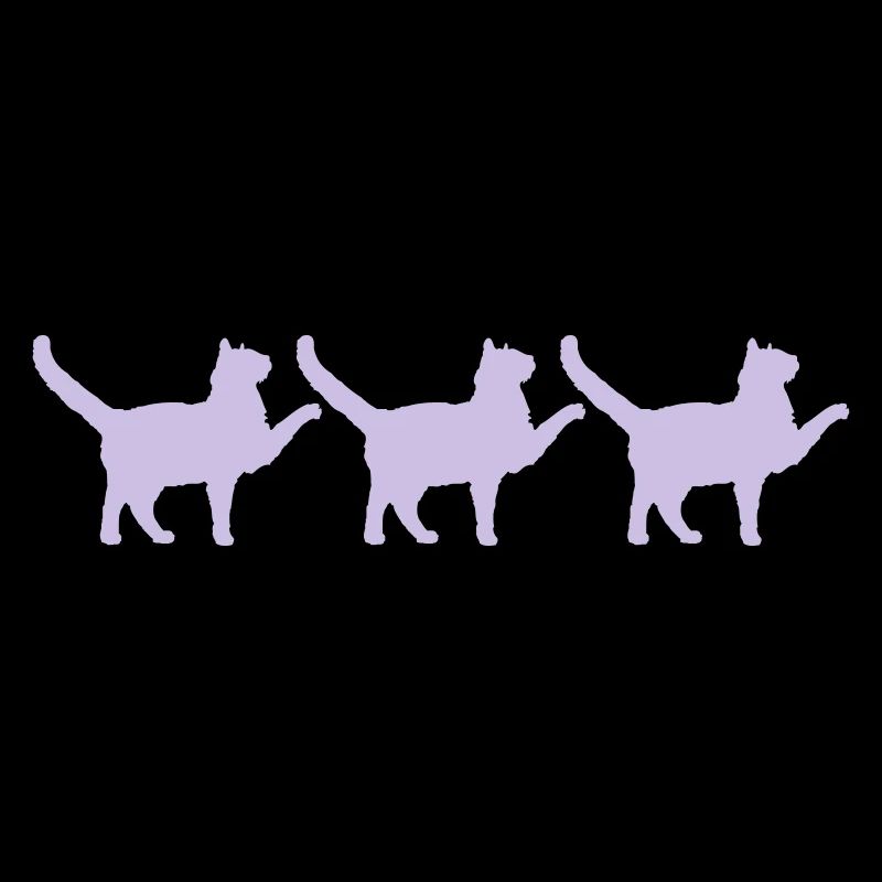 3 Cats Silhouettes Three Friends Team Crew Group