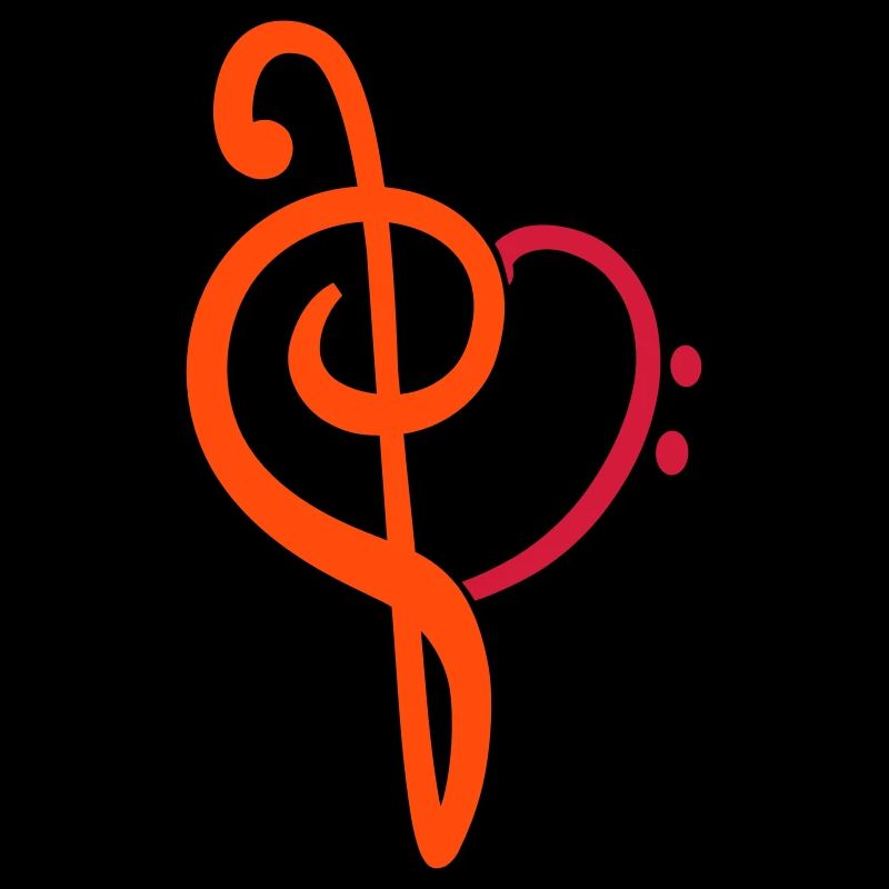 J’aime la musique L’amour la note de clé de basse cœur
