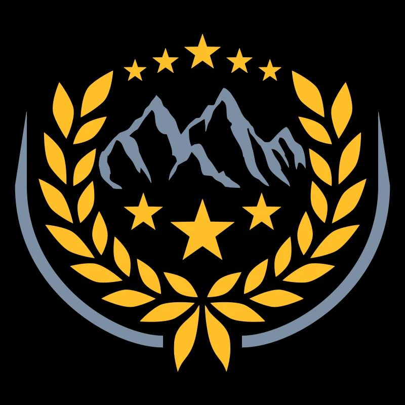 Wappen Berge Sterne Lorbeerkranz