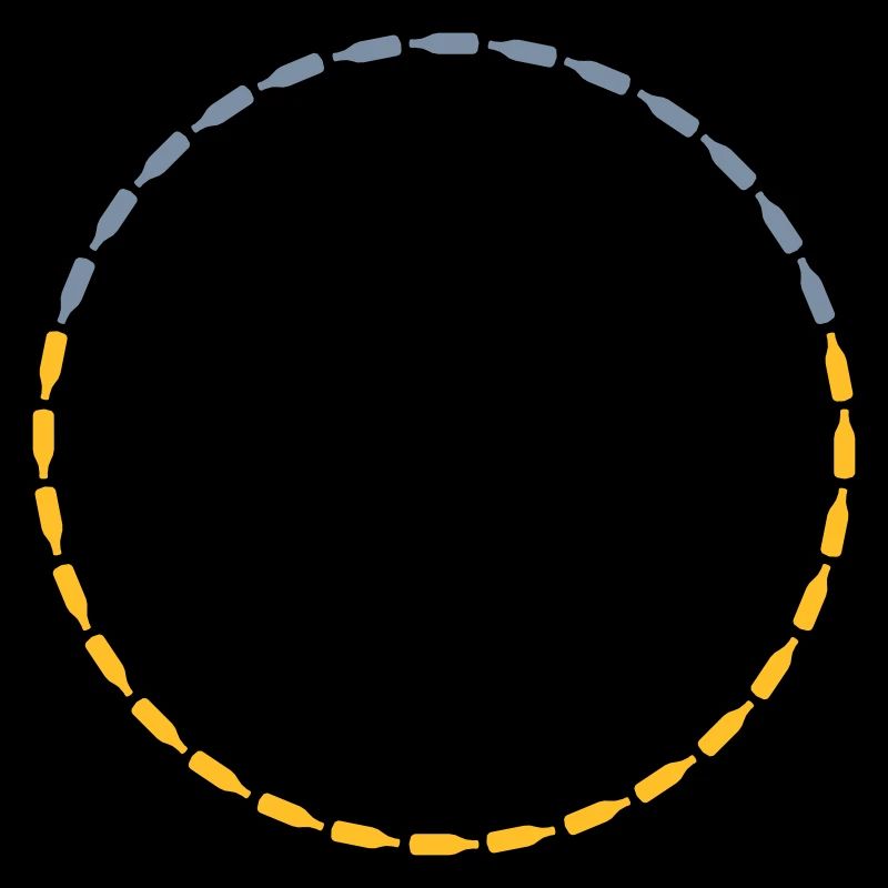 Circle frame beer bottles