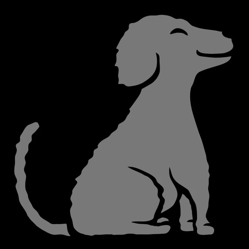 Glücklicher sitzender braver Hund