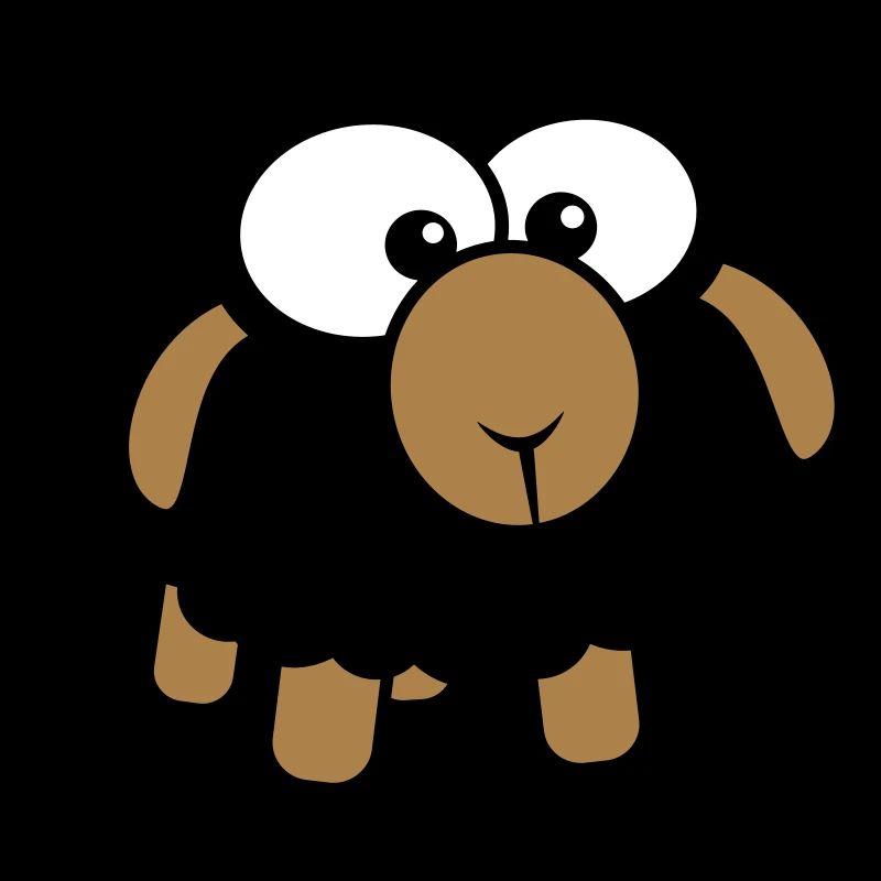 Schwarzes Schaf Klein Süß Niedlich Lamm Cool Comic