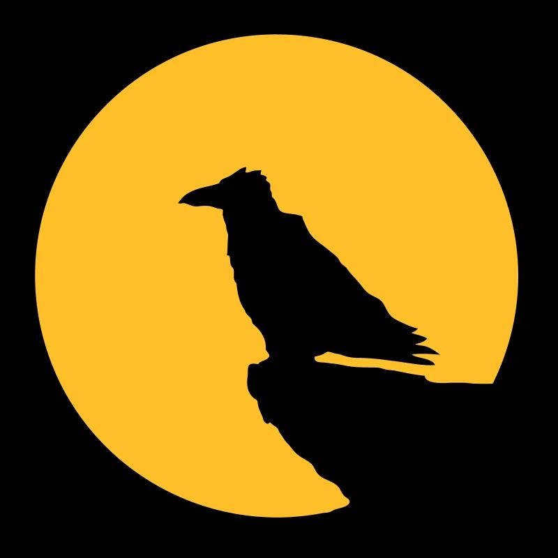 Vogel sitzt Mond nachts Klippe Werwolf heulen Wolf