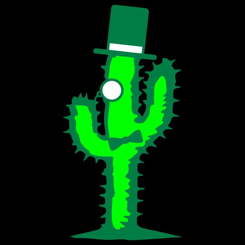 Cool Cactus Sir Genteman Mr. Top Hat Monocle
